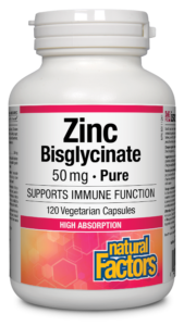 Natural Factors Zinc Bisglycinate 50mg (120Vcaps) For Sale