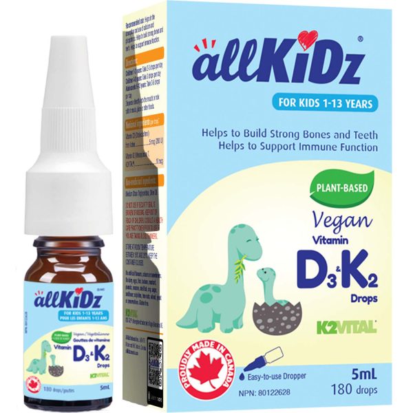 allKiDz Vegan Vitamin D3&K2 Drops (5ml) Online Hot Sale