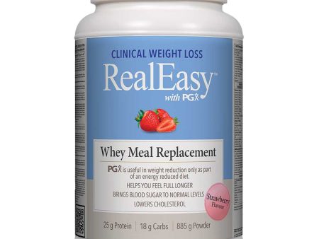 Natural Factors RealEasy w  PGX Whey Meal Replacement - Strawberry (885g) Sale