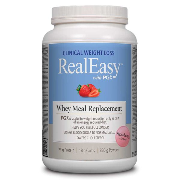 Natural Factors RealEasy w  PGX Whey Meal Replacement - Strawberry (885g) Sale