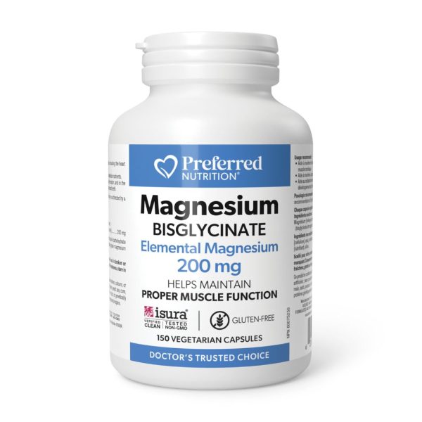 Preferred Nutrition Magnesium Bisglycinate 200mg (150 VCaps) Fashion