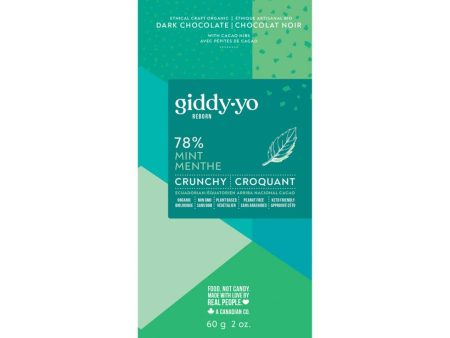 Giddy Yoyo Mint 78% Cacao Dark Chocolate (60g) Online now