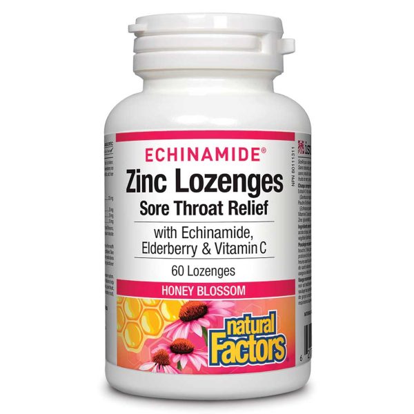 Natural Factors Echinamide Zinc Lozenges - Honey Blossom (60 Loz) Online now