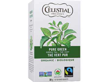 Celestial Organics Pure Green 18 Tea Bags (30g) For Discount