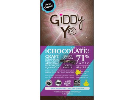 Giddy Yoyo Sweet Vanilla 71% Cacao Dark Chocolate (62g) Sale