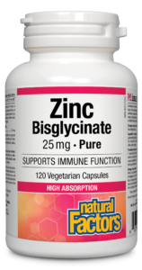 Natural Factors Zinc Bisglycinate 25mg (120Vcaps) Sale