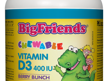 Natural Factors Big Friends Chewable Vitamin D3 400IU - Berry Bunch (250 Tablets) Sale