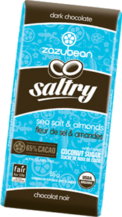 Zazubean Saltry - Sea Salt & Almonds with Coconut Sugar (85g) on Sale