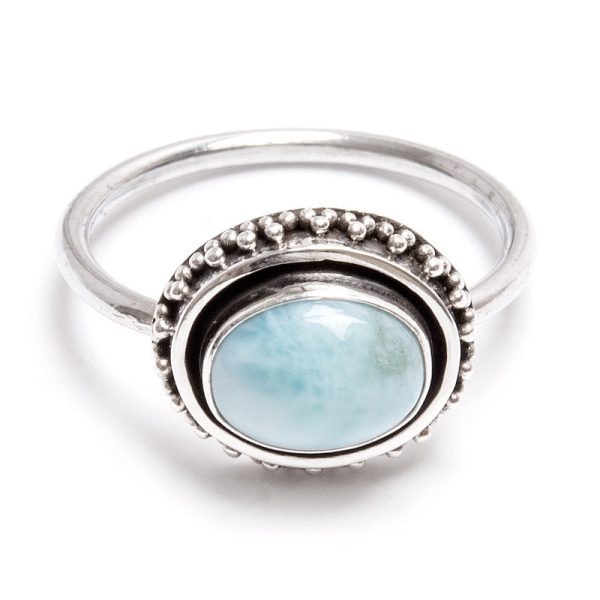 Larimar, oval silverring med filigran Fashion