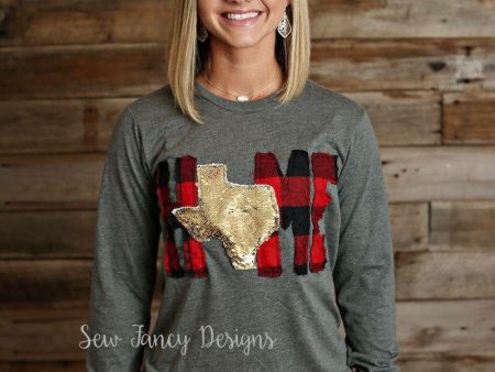 HOME Shirt with Buffalo Plaid   GOLD Mermaid Sequin State Online