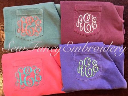 Comfort Colors Long Sleeved Monogrammed Pocket T Shirt Fashion