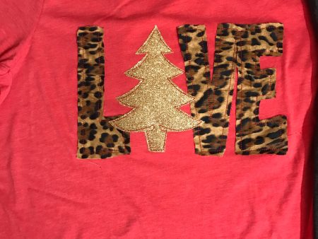 Red with Leopard LOVE Christmas Shirt For Discount