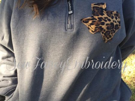 Charles River Quarterzip with Leopard State Fashion