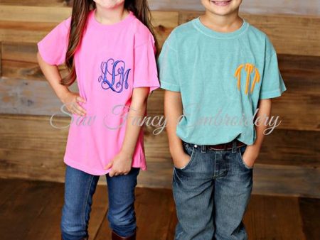 Comfort Colors Kids Short Sleeve Monogrammed Tee on Sale