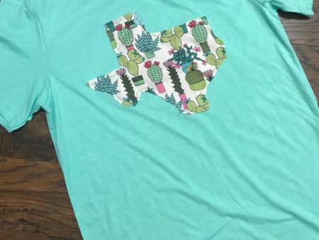 Mint Cactus State Tee Hot on Sale