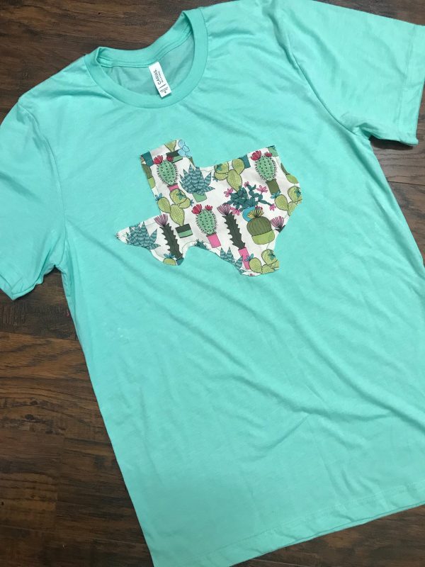 Mint Cactus State Tee Hot on Sale